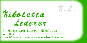 nikoletta lederer business card